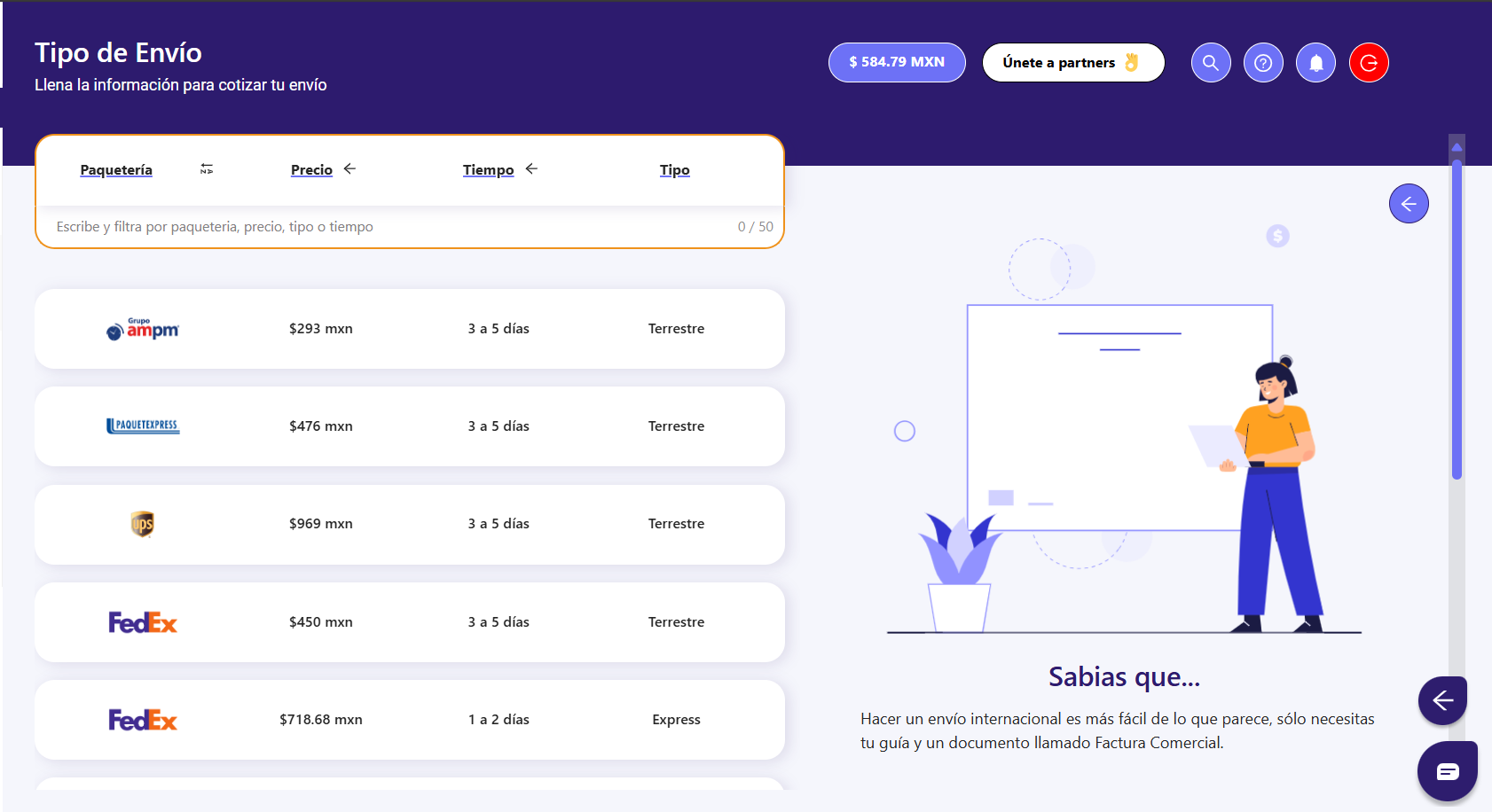 Reduce el tiempo dedicado a crear y gestionar múltiples guías  bajo un solo sistema, lo que simplifica el seguimiento y la administración.