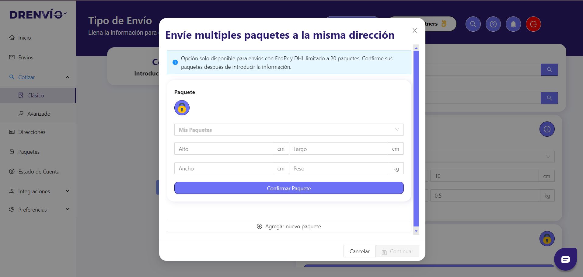 Los envíos Multiguia, Multipaquete o Multicaja están diseñados para facilitar la logística de envío de múltiples productos a un mismo cliente.