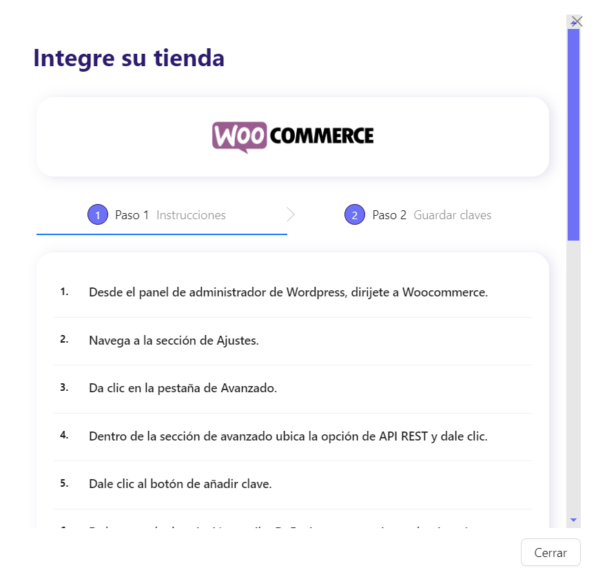 integración con Woocommerce